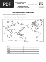 WORKSHEET HISTORY 3 Teorías Del Poblamiento Americano