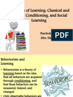 Principles of Learning: Classical and Operant Conditioning, and Social Learning