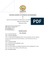 Centurion University of Technology and Management: Recent Developments in Mechanical Engineering (Rdme - 2019)