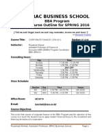 Course Outline FIN 421 BRAC University - BBA