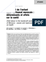 Le Travail de L'enfant Dans L'artisanat Marocain: Déterminants Et Effets Sur La Santé