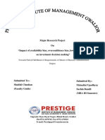 Major Research Project On "Impact of Availability Bias, Overconfidence Bias, Low Aversion Bias On Investment Decision Making"