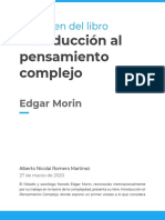 Resumen Del Libro - Introducción Al Pensamiento Complejo