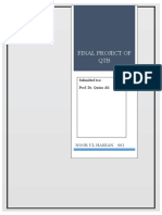 Final Project of QTB: Submitted Too: Prof. Dr. Qasim Ali