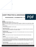 Audit Practice & Assurance Services: Professional 2 Examination - August 2017