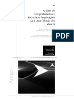 Análise Do Comportamento e Sociedade Implicações para Uma Ciência Dos Valores