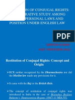 Restitution of Conjugal Rights: A Comparative Study Among Indian Personal Laws and Position Under English Law