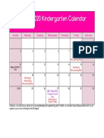 2020 May Calendar