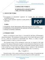 Laboratory Work #1 Study of Kinematics and Dynamics On The Atwood'S Machine 1. Aim of The Work