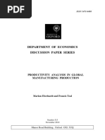 Department of Economics Discussion Paper Series: Productivity Analysis in Global Manufacturing Production