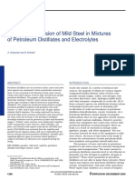 A Study of Corrosion of Mild Steel in Mixtures of Petroleum Distillates and Electrolytes