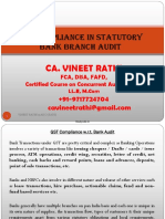 GST Compliance in Statutory Bank Branch Audit: Ca. Vineet Rathi