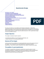 Questionnaire Design - Reading