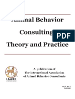 Animal Behavior Consulting: Theory and Practice: Fall 2006