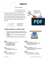 Density: Density Is The Mass Per Unit Volume of A Substance