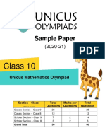 UMO Sample Papers For Class 10