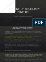 Doctrine of Residuary Powers