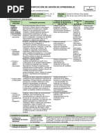 Planificación de Sesión de Aprendizaje: 1º Trimestre