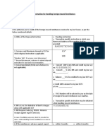 Disposal Instruction For Handling Foreign Inward Remittances