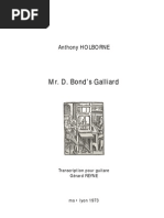 HOLBORNE, Anthony - Mr. D. Bond's Galliard (Edited by Gérard REYNE) (Guitar Music Score)