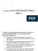 Abnormal Psychology Drills Part 2