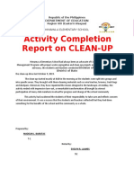 Activity Completion Report On CLEAN-UP Drive: Himama-A Elementary School