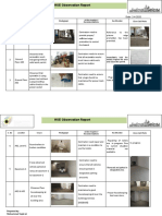 HSE Observation Report: S. No Location Issues Photograph Action Required / Recommendations Rectification Close Out Photo