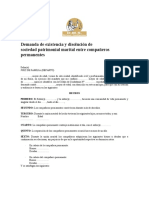 Demanda de Existencia y Disolución de Sociedad Patrimonial Marital Entre Compañeros Permanentes