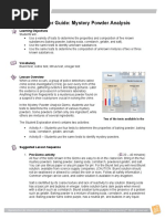 Teacher Guide: Mystery Powder Analysis: Learning Objectives