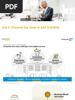 Unit 2: Discover The Value of SAP S/4HANA