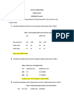 COH 315: Epidemiology Midterm Exam MAXIMUM 75 Points: Attack Rate 80/90 0.889