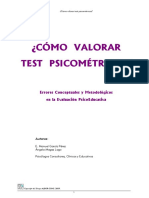 Valoración de Test Psicometricos