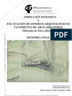 Prospección Intensiva y Excavación de Sondeos Arqueológicos. Yacimiento de Arce-Mirapérez (Miranda de Ebro, Burgos) - Memoria Final