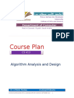 Course Plan: Algorithm Analysis and Design