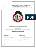 Dr. Ram Manohar Lohiya National Law University, Lucknow: Citizenship and Emigration Law Final Draft