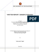 "Written Report: Gender Dysphoria": Polytechnic University of The Philippines