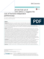 Proteomic Insight Into Fruit Set of Cucumber (Cucumis Sativus L.) Suggests The Cues of Hormone-Independent Parthenocarpy