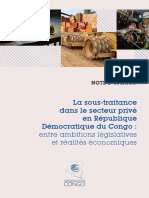 Note: La Sous-Traitance en République Démocratique Du Congo