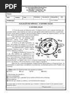 Avaliacao de Ciencias o Sistema Solar