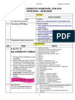 Week 7: Chemistry Homework - SPM 2020: Notes