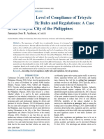 Knowledge and Level of Compliance of Tricycle Drivers On Traffic Rules and Regulations: A Case of The Tricycle City of The Philippines