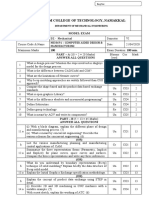 Cadcam Model Question Paper