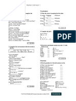 Starter Unit Test 1: Grammar Vocabulary