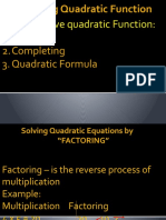 Solving Quadratic Function