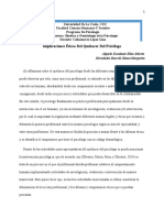 Implicaciones Éticas Del Quehacer Del Psicólogo (ENSAYO) - Iliana Hernández y Elías Algarín