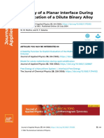 Stability of A Planar Interface During Solidification of A Dilute Binary Alloy PDF