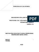 CARACTERISTICAS DE LOS ATOMOS Quimica