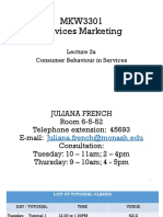 MKW3301 Services Marketing: Lecture 2a Consumer Behaviour in Services