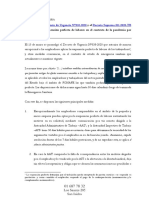 Comentarios Al Yel Que Regulan La Suspensión Perfecta de Labores en El Contexto de La Pandemia Por COVID-19