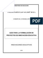 Formulación de Proyectos de Innovacion Educativa